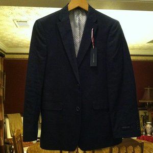 TOMMY HILFIGER MENS NEW NAVY 100%LINEN SPORT JACKET COAT BLAZER SIZE: 40R